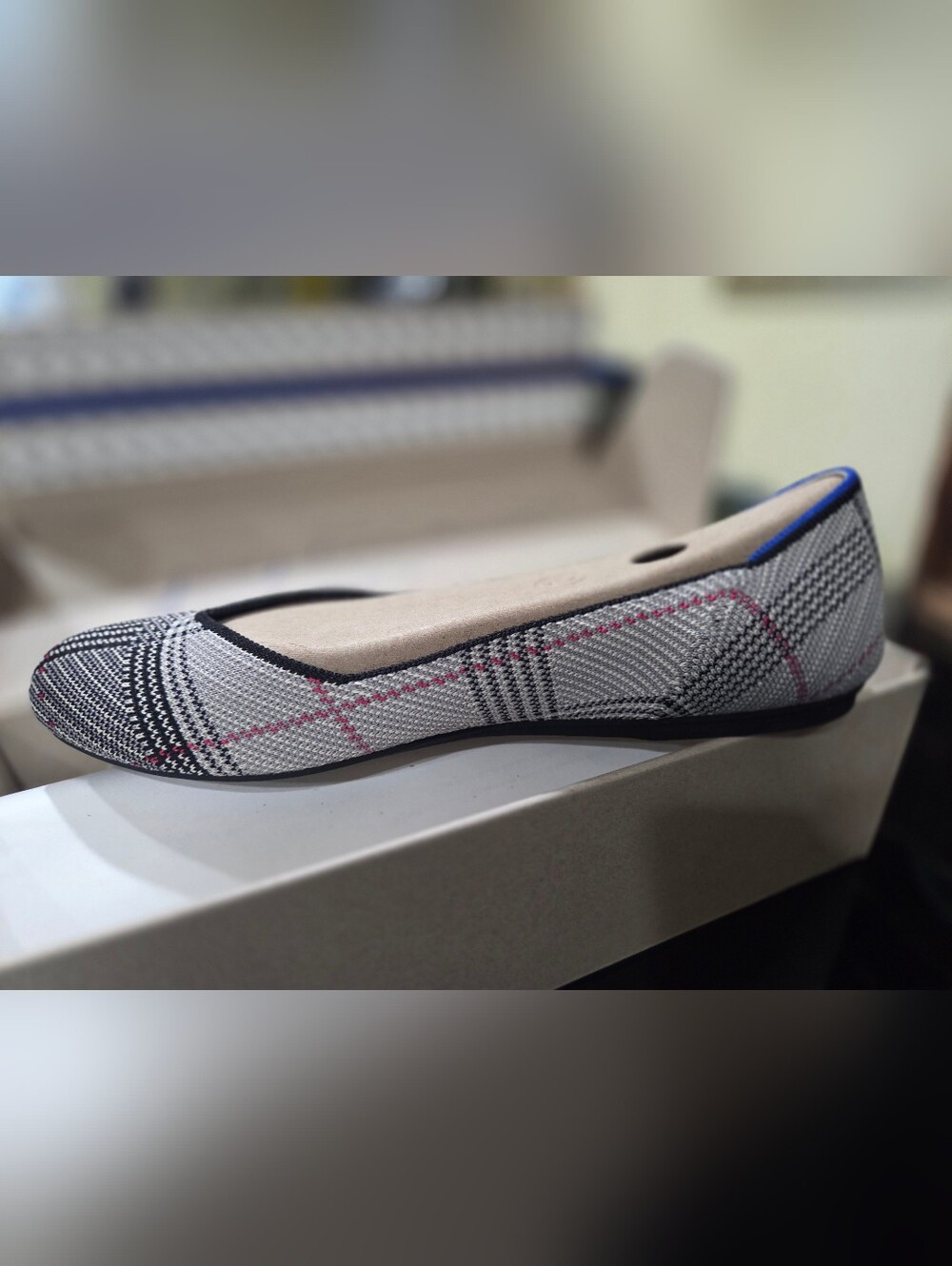 Rothy's Grey Glen Plaid Flats with Pink Accents - Size 12 (SS 11) - Picture 5 of 5
